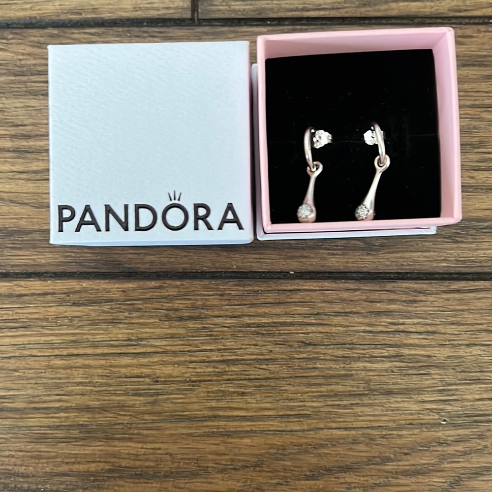 100% Authentic Pandora Sterling silver drop earrings